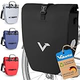 Valkental® Große & wasserdichte Gepäckträgertasche - Fahrradtasche für Gepäckträger mit großen Reflektoren [Abschließbar] Bombenfester Sitz - Mehrfach ausgezeichnet - Gefertigt für Langlebigk