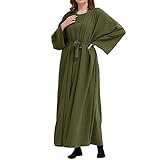 MODSGUE Abaya Muslim Damen Bronzing Roben Muslim Robe Anzug Islamic Schlafanzug Beiläufig Bademantel Bestickter Robe Muslimische Gew