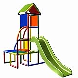 move and stic Toni Spielturm/Spielhaus Kletterturm mit Rutsche für Kleinkinder für Kinderzimmer oder Spielzimmer genauso geeignet wie im G