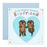 Central 23 Geburtstagskarte für Freund – Otterly Amazing Boyfriend – Otter-Valentinskarte – niedliche Jahrestagskarte für Freund, ihn, Männer – Wortspiel – Valentinstag