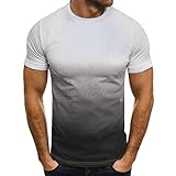 Tshirt Rundhals Baumwolle Herren - Herren Kurzarm Vintage Frühling Tshirt Mode Pullover Strassenmode Sport Tops Leicht Baumwolle T-Shirt für Männer Unisex