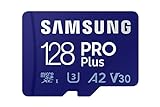 Samsung PRO Plus microSD-Karte, 128 GB, UHS-I U3, Full HD & 4K UHD, 160 MB/s Lesen, 120 MB/s Schreiben, Speicherkarte für Smartphone, Drohne oder Action-Cam, Inkl. USB-Kartenleser, MB-MD128KB/WW