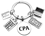 Kit's Kiss CPA-Schlüsselanhänger, zertifizierter Wirtschaftsprüfer Geschenk Auditor Geschenk CPA Abschluss Geschenk Buchhaltung Auditing Buchhaltung Taschenrechner Computer Charm B