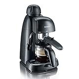 SEVERIN Espressomaschine, kleine Kaffeemaschine für bis zu 4 Tassen Espresso, Kaffeemaschine mit Milchschäumer für Kaffee-Milch-Spezialitäten, ideal für Singles, schwarz, KA 5978