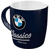 Nostalgic-Art Retro Kaffee-Becher, 330 ml, BMW – Classics – Geschenk-Idee für BMW Accessoires Fans, Keramik-Tasse, Vintage Desig