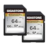 Gigastone 4K Kamera Pro 64GB SDXC Speicherkarte 2er-Pack mit bis zu 100 MB/Sek. für Digitalkameras Canon Sony Nikon Olympus, 4K UHD Videoaufnahmen UHS-I U3 V30 Klasse 10