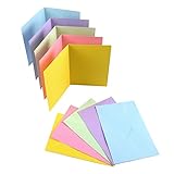 ewtshop® Sparset 50 x Faltkarten DIN B6 blanko farbig gemischt + 50 x Umschläg