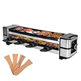 Syntrox 4er Raclette Grill | Tischgrill | Pfännchen | 4 Personen Ursli, langlebig und robust, Schwarzes Design, mit Temperaturregelung, für kleine H