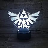 LED-Videospiellampe The Legend of Zelda Triforce, Hyrule, Logo, Farbwechsel, USB-Nachtlicht und Dek
