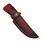 DONGKER Leder Messerscheide, Gerade Messertasche für Gürtel, Vintage Messer Taschen Knife Sheath mit Gürtelschlaufe zum Schutz des M