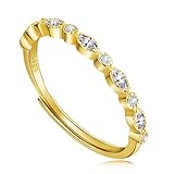 JJDreams Zirkonia Ring 925 Sterling Silber Damen Verstellbare Ring Verlobungsring mit Stein Geschenk für F