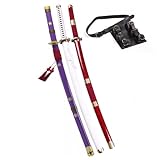 BRELHF 76cm/103cm Anime Samurai Schwert Roronoa Zoro 3 Piece Set, Katana Schwert aus Holz für einen Sammler oder als Geschenk (Größe : Kinder 76cm)