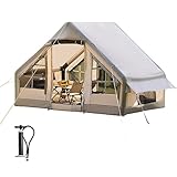 Aufblasbares Campingzelt mit Pumpe, 4-6 Personen Glamping Zelt Einfache Einrichtung Wasserdichte Familienzelte, Selbsttragende Struktur Aufblasbares Hauszelt Luftzelt (für 4-6 Personen)