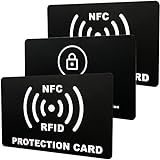 LABUYI 3 Stück RFID Blocker Karte,RFID/NFC Schutzkarte,RFID Karte,NFC Blocker Karte,Schutzkarte für Geldbörse,Blocker Karte,RFID Card,RFID Blocker NFC Schutzkarte,Schwarz,5.5cm×8.5