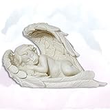Deko Engelchen ''Protecting Angel Wings'' - Engel Schutzengel Engelsfigur Cherubinchen - Länge 9 cm - Dekoration Figur Babyeng