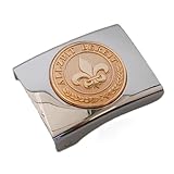 GravurManufakturBerlin Koppelschloss Pfadfinder Zunftzeichen Lilie Allzeit Bereit (Silber-Golden)