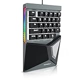 Titanwolf Einhand-Gaming-Tastatur, Gaming-Keypad Ziffernblock, mechanische Einhand-Tastatur kabelgebunden mit 28 Tasten und ergonomischer Handballenauflage für PC, Laptop, Notebook, Schw