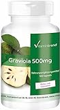 Graviola 500mg - 180 vegane Kapseln - aus Graviola-Frucht (Stachelannone, Soursop) - Hochdosiert - ! FÜR 6 MONATE ! | Vitamintrend®