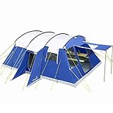 Skandika Tunnelzelt Milano 6 Personen | Camping Zelt mit Sleeper Technologie, Dunkle schlafkabinen, eingenähter Zeltboden, wasserfest, 5000 mm Wassersäule, 2m Stehhöhe | F
