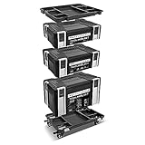 STAHLWERK Universal Toolbox Set/Werkzeugkiste/Werkzeugkoffer, stapelbares 5 in 1 Modul-System aus hochbelastbarem ABS-Kunststoff mit Tragegriff und gummierten Lenk