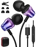 USB C Kopfhörer für iPhone 15 Pro Max Samsung A53 A54 Typ C Earbuds Wired Earphone for Google Pixel 7 7a 6 6a 8 5 Noise Canceling HiFi Stereo In-Ear Corded Headset with Mic Galaxy S23 S22 S21 S20 FE