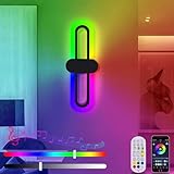 VOMI Smart LED Wandleuchte Innen Dimmbar mit Fernbedienung App-Steuerung Musik Rhythmus & Timer, Kompatibel mit Alexa, 8W RGB Farbwechsel Atmosphäre Wandlampe für Schlafzimmer Wohnzimmer Party Dek