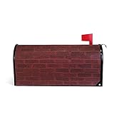 Magnetischer Briefkastenüberzug in dunkelroter Ziegelmauer, für Garten, Heimdekoration, übergroß, 64 x 45