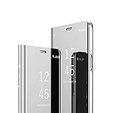 MRSTER Samsung Note 8 Hülle Clear View Standing Cover, Spiegel Handyhülle Schutzhülle Flip Case Schutz Tasche mit Standfunktion 360 Grad hülle für das Samsung Galaxy Note 8. Flip Mirror: S