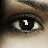 FXCONTACTS Farbige Kontaktlinsen Halloween FROZEN SHADOW + Tattoos, 2 Stück (1 Paar), Ohne Sehstärke, leicht einzusetzende schwarze Linsen, 2 x farbig black witch Kontak