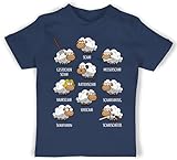 Baby T-Shirt Mädchen Jungen - Schaf - Baby - Schafe Schäfchen Schäfer Schaf Sheep Schafbauer Lustig Witzig - 3/6 Monate - Navy Blau - schafen unschaf Shirts Shirt - BZ02