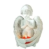 NatureMan Betender Engel Teelichthalter, Gebetsengel Statue, Hausgarten Dekorative Weihnachten Kirche Taufe Engel Sammlung Fig