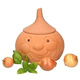 Mambocat Zwiebeltopf Onni | Vorrats-Dose mit Deckel zur Aufbewahrung von ca. 900g Zwiebeln | 100% natural aus echtem Terrak