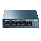 TP-Link LS105G 5-Ports Gigabit Netzwerk Switch (5 RJ-45 Lan Ports, robustes Metallgehäuse, 802.1P/DSCP QoS, Plug-and-Play, lüfterlos) b