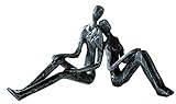 Casablanca Design Deko Figur Skulptur - Dekofigur Innenbereich - Dreaming - träumendes Paar - Eisen Silber 20 x 10,5 x 7