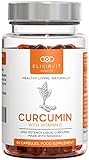 Elixirvit Mizellares Curcumin Forte – 185x höhere Bioverfügbarkeit als Curcuma/Kurkumin – Mizellen Kurkuma Extrakt mit NovaSOL – 60 Flüssig Kapseln H