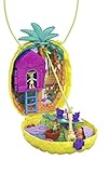Polly Pocket GKJ64 - Ananas-Taschen-Schatulle, tragbar, mit 8 lustigen Funktionen, den kleinen Puppen Polly und Lila, 2 Zubehörteilen und Stickerbogen; Spielzeug für Kinder ab 4 J