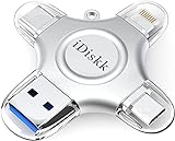 iDiskk 1 TB MFi-zertifizierter Fotospeicher für iPhone, USB-Flash-Laufwerk für USB-C, iPad, Android, Samsung, USB für iPhone 15/14/13/13 Pro/12/12 Pro/12 Mini/11/11/Pro/XR/X, Foto-Stick für Comp