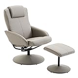 HOMCOM Relaxsessel Sessel Fernsehsessel Armsessel 360° drehbar mit Fußstütze Grau L78 × B71 × H101