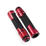 HYRHEV Motorradlenker Für Xj6 N Xj 6n Xj-6n Xj6 200 Motorrad 7/8 '22mm Aluminium Gummi Lenker Griffe Enden Griff Kappen Hand(Red15)