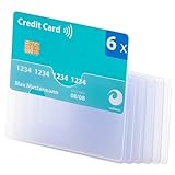 valonic Karten Schutzhülle - 6er Set, Plastikhüllen mit Längseinschub, transparent - Kartenhülle für Kreditkarten und EC Karten, Kreditkartenetui, ec-Karten-schutzhülle für Geldk