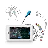 Wellue Portable 6 12-Kanal-EKG-Gerät, Digitales EKG-Gerät mit Glasgow-Algorithmus zur Automatischen Analyse von EKG-Daten, Unterstützt WIFI/USB-Datenübertragung und Drucken von Berichten, für Z
