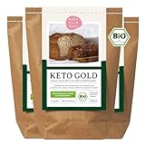 Bio Keto Lower Carb Brot Backmischung - Eiweiß-Brot-Alternative vegan kohlenhydratarmes Proteinbrot auch für Brotbackautomat Bake with Love (3er Pack)