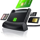 CSL - USB Chipkartenleser - SmartCard Reader - Cardreader - unterstützt Smart Cards und SIM Cards, Sdcard, Micro Sd - schw