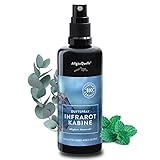 AllgäuQuelle® BIO Infrarotkabine Duftspray mit 100% Bio-Öle. Allgäuer Atemwohl Eukalyptus Salbei Minze Cajeput (100ml). Natürlicher Infrarotsauna-duft m. ätherische Öle. BIO Infrarotkabinen-Duftö