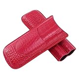 Zigarrenetui, tragbare Zigarren-Reisetasche, Vintage-Leder, Zigarren-Humidor-Tragetasche für Männer, Geburtstag, Zigarrenhalter (rot)