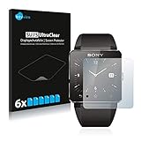 Savvies 6x Schutzfolie kompatibel mit Sony Smartwatch 2 Displayschutz-Folie Ultra-Transp
