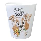 Hund Blumentopf mit Spruch Du bist toll Hundemensch Aussie-Liebhaber Blumen-Geschenk zum Geburtstag Besten Freund üb