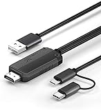 YEHUA Micro USB zu HDMI Adapter, 2 in 1 USB C zu HDMI Kabel 1080P MHL zu HDMI Adapter für Alle Android Telefone/Tablets/Typ C iPad zu TV/Projektor/Monitor(6.6ft)