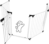Laufstall/Laufstall für Tiere aus Metall, Schutzgitter für Babys – für Kinder mit Tür – aus Metall – für Zaun von Kindern und Tieren (310 x 2,5 x 75 cm (5 Stück – Weiß)