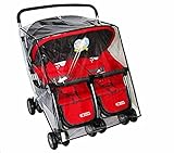 Universal Kinderwagen Regenbedeckung Zwillingskinderwagen Regenschutz Side by Side Wasserdicht Transparent PVC Regenschutz Staubdicht Winddicht Doppel-Kinderwagen Große Regenabdeckung